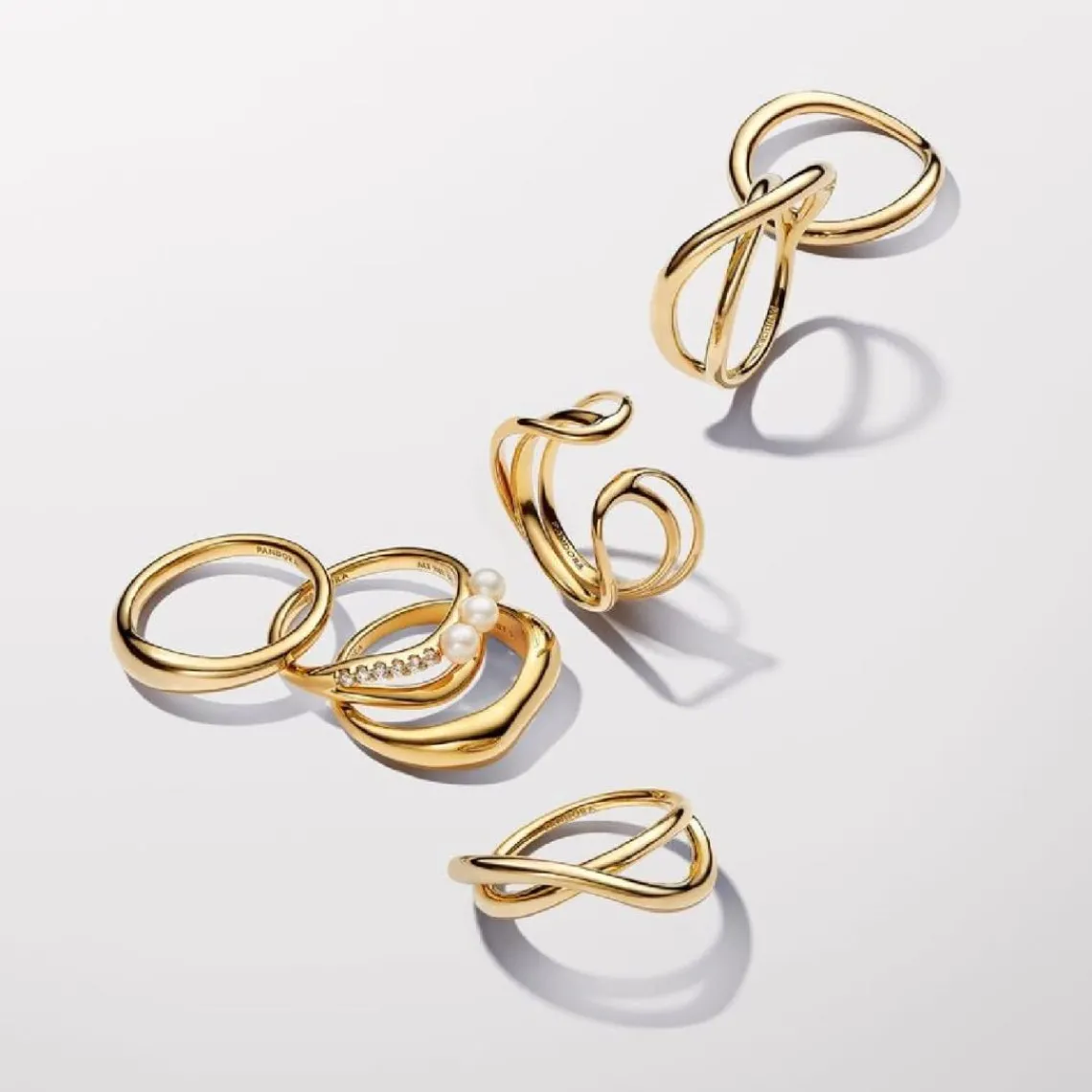 Pandora Anneau de Forme Organique Doré | Femme Bague
