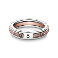 Pandora Anneau Signature et Pavé Bimatière Signature | Femme Bague