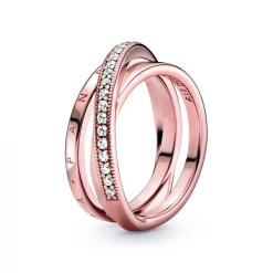 Pandora Anneau Triple Pavé Croisé Signature | Femme Bague