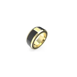 Guess Bijoux Bague Racer Tag Acier Doré Et Fibre De Carbone | Homme Bague