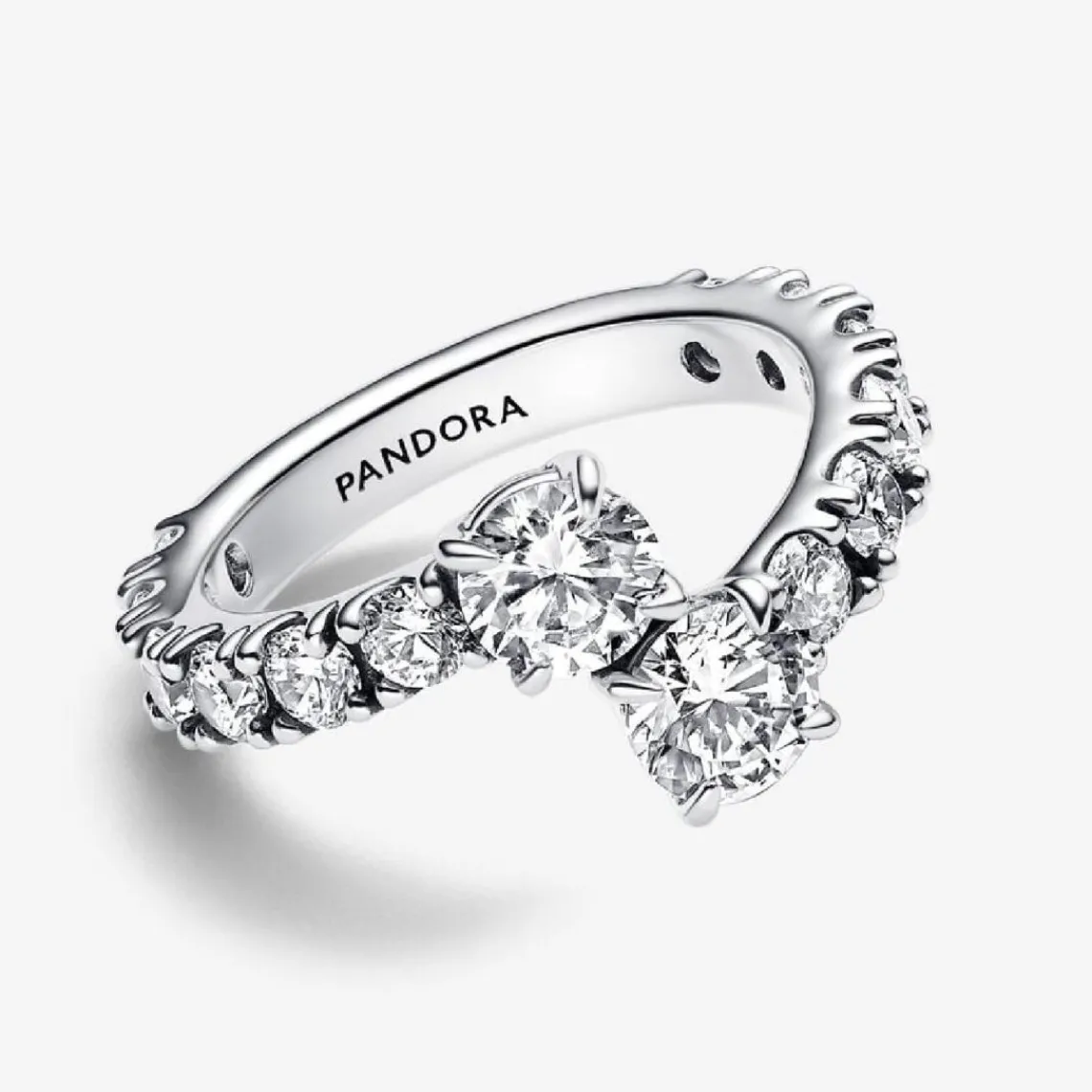 Pandora Bague Argent Chevauchement Scintillant | Femme Bague