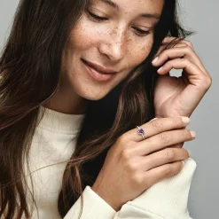 Pandora Bague Cercles de l’Éternité violet | Femme Bague