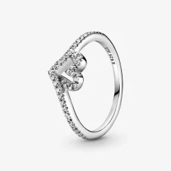 Pandora Bague Chevron Cœur Vœu Scintillant Timeless | Femme Bague