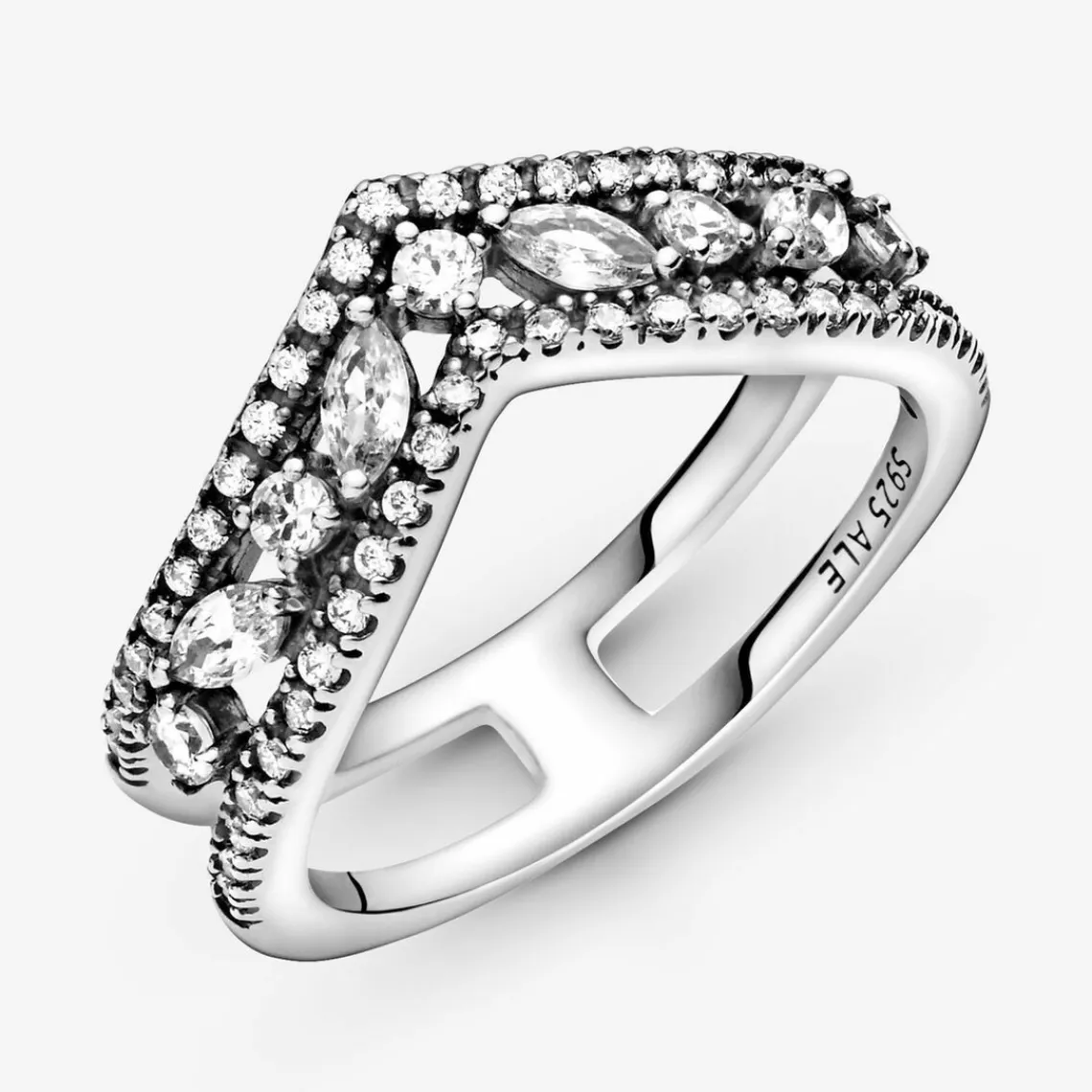 Pandora Bague Chevron Double Marquise Scintillante Timeless | Femme Bague