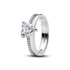 Pandora Bague Cœur Anneau Double Argent | Femme Bague
