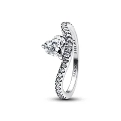 Pandora Bague Cœur Pavée Ondulée | Femme Bague
