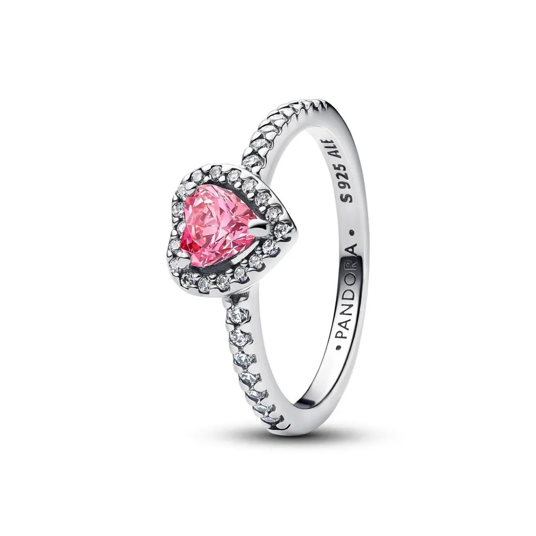 Pandora Bague Cœur Rose Surélevé | Femme Bague
