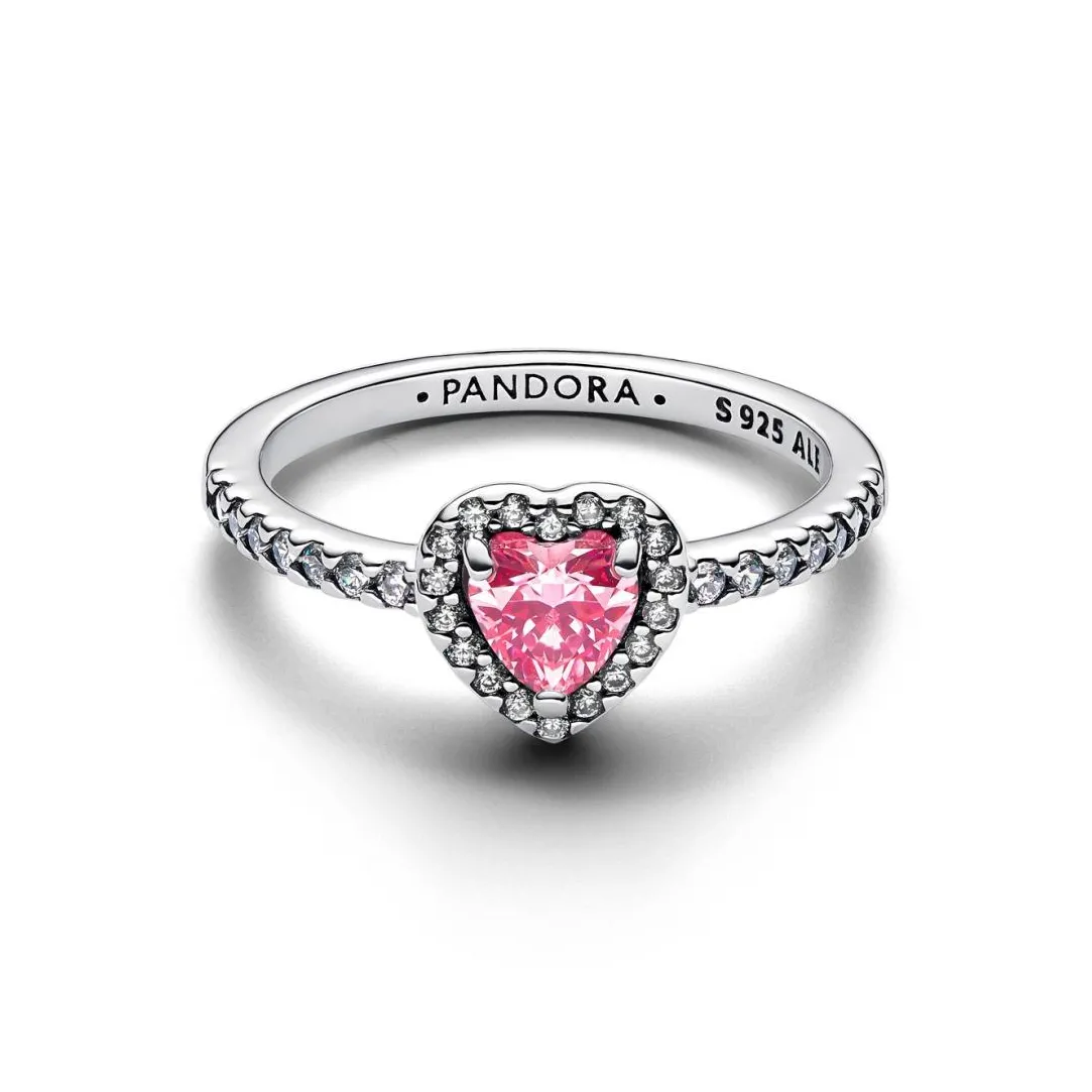 Pandora Bague Cœur Rose Surélevé | Femme Bague