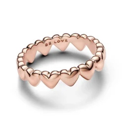 Pandora Bague Cœurs Doré Rose 14 Carats | Femme Bague