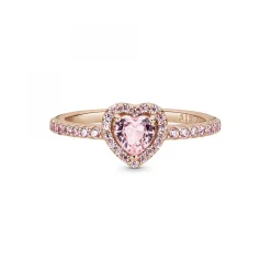 Pandora Bague Cœur Surélevé & cristal rose Timeless | Femme Bague