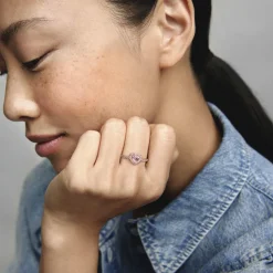 Pandora Bague Cœur Surélevé & cristal rose Timeless | Femme Bague