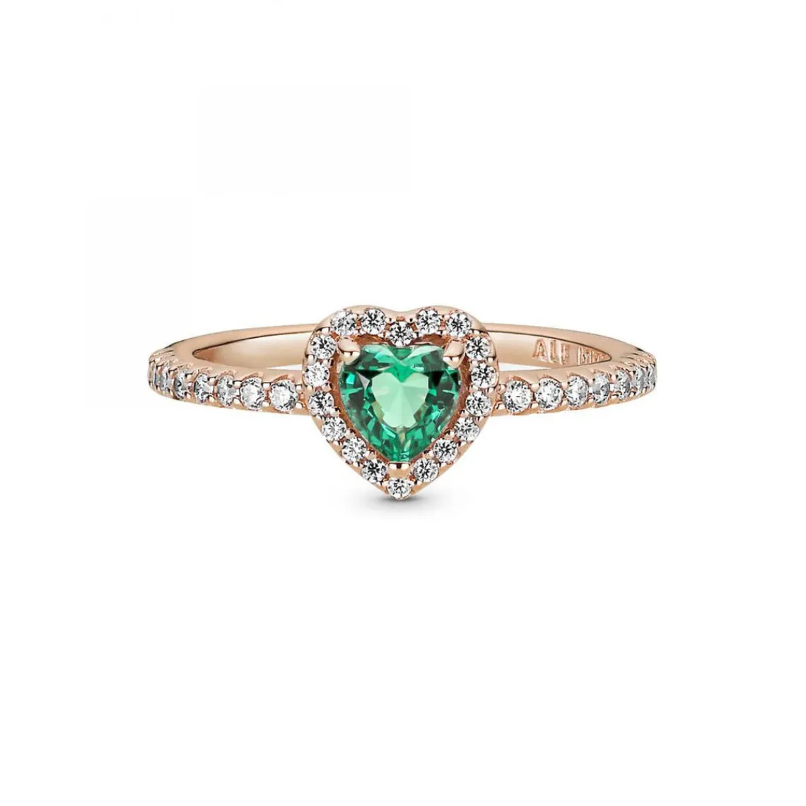 Pandora Bague Cœur Surélevé & cristal vert Timeless | Femme Bague