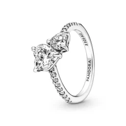 Pandora Bague Double Timeless - Cœur Scintillant | Femme Bague