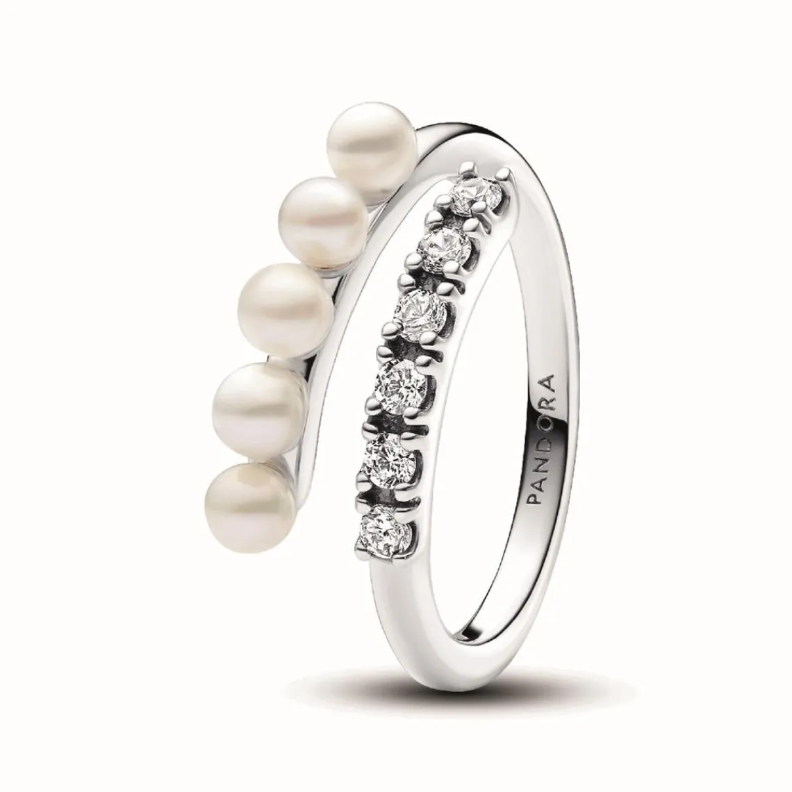 Pandora Bague femme argent sterling 193145C01 avec perle blanche et zircone transparente Timeless | Femme Bague