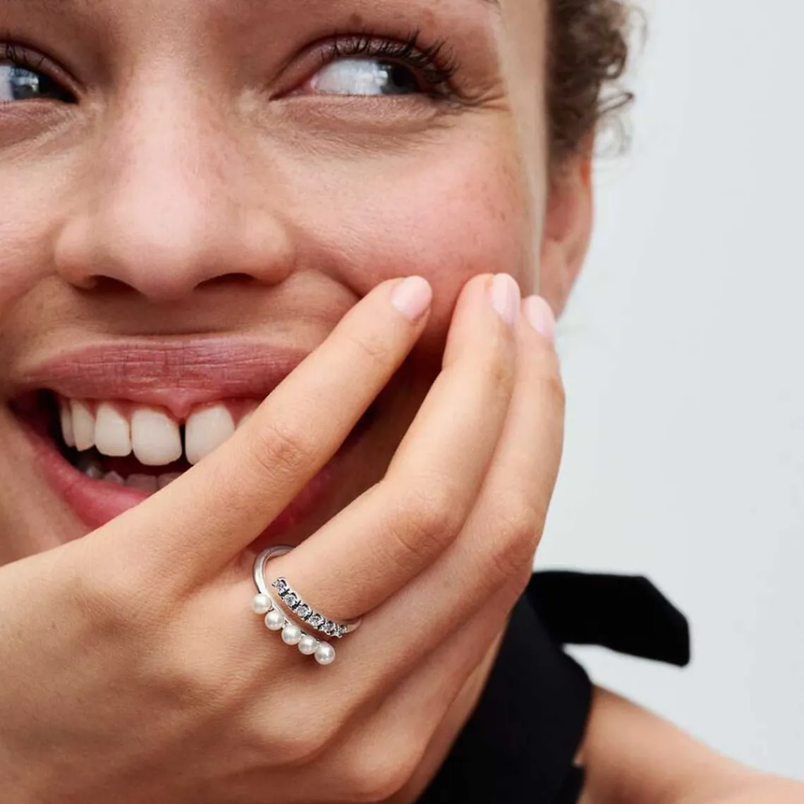 Pandora Bague femme argent sterling 193145C01 avec perle blanche et zircone transparente Timeless | Femme Bague