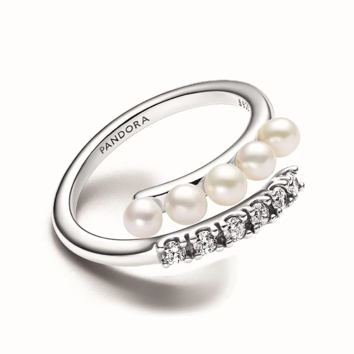 Pandora Bague femme argent sterling 193145C01 avec perle blanche et zircone transparente Timeless | Femme Bague