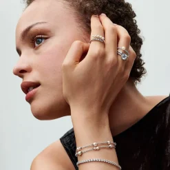 Pandora Bague femme argent sterling 193145C01 avec perle blanche et zircone transparente Timeless | Femme Bague