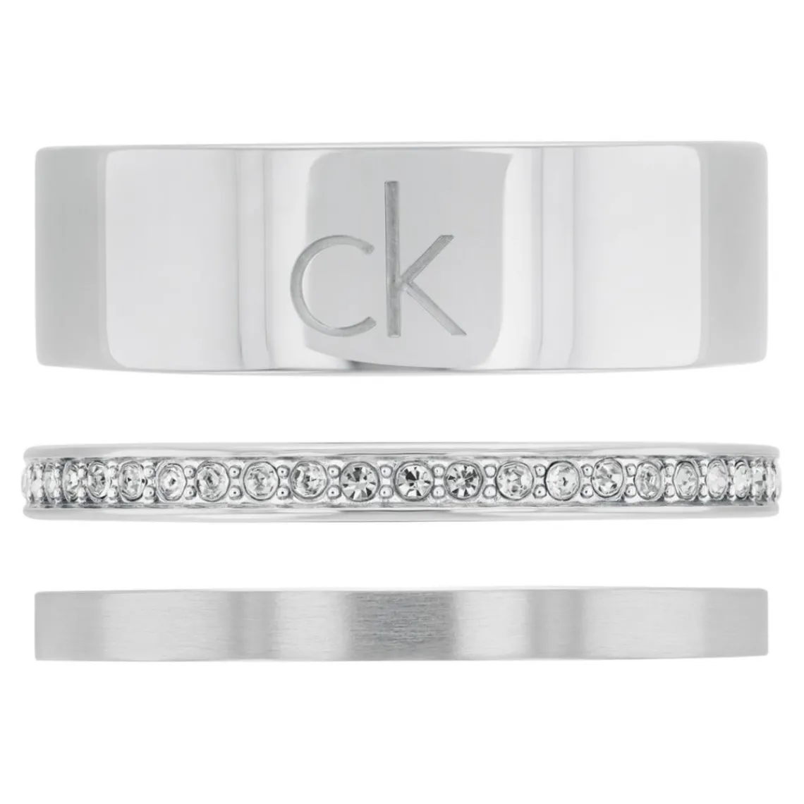 Calvin Klein Bijoux Bague femme Ck Trio - 35000794 Acier Argent | Femme Bague