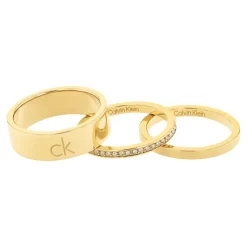 Calvin Klein Bijoux Bague femme Ck Trio - 35000795 Acier Doré | Femme Bague