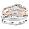 Calvin Klein Bijoux Bague femme CK Wavy Sculptural - 35000651 Acier Doré Rose | Femme Bague