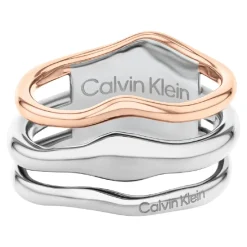 Calvin Klein Bijoux Bague femme CK Wavy Sculptural - 35000651 Acier Doré Rose | Femme Bague
