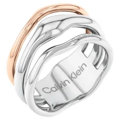 Calvin Klein Bijoux Bague femme CK Wavy Sculptural - 35000651 Acier Doré Rose | Femme Bague