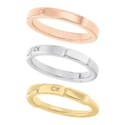 Calvin Klein Bijoux Bague femme Calvin Klein Soft Square - 35000458 Acier Argent, Doré rose | Femme Bague