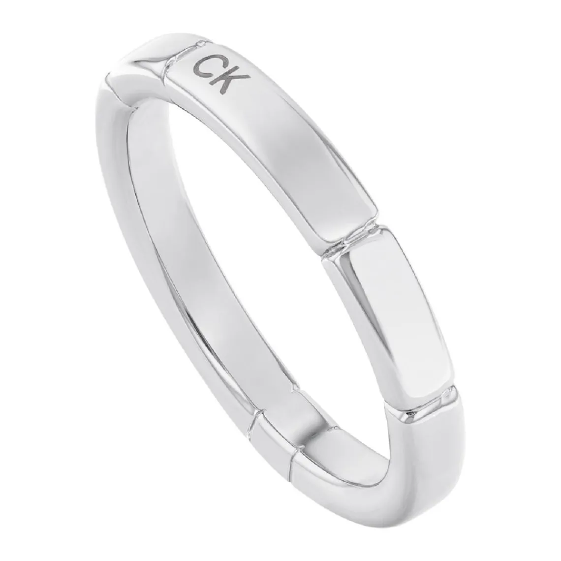 Calvin Klein Bijoux Bague femme Calvin Klein Soft Square - 35000458 Acier Argent, Doré rose | Femme Bague