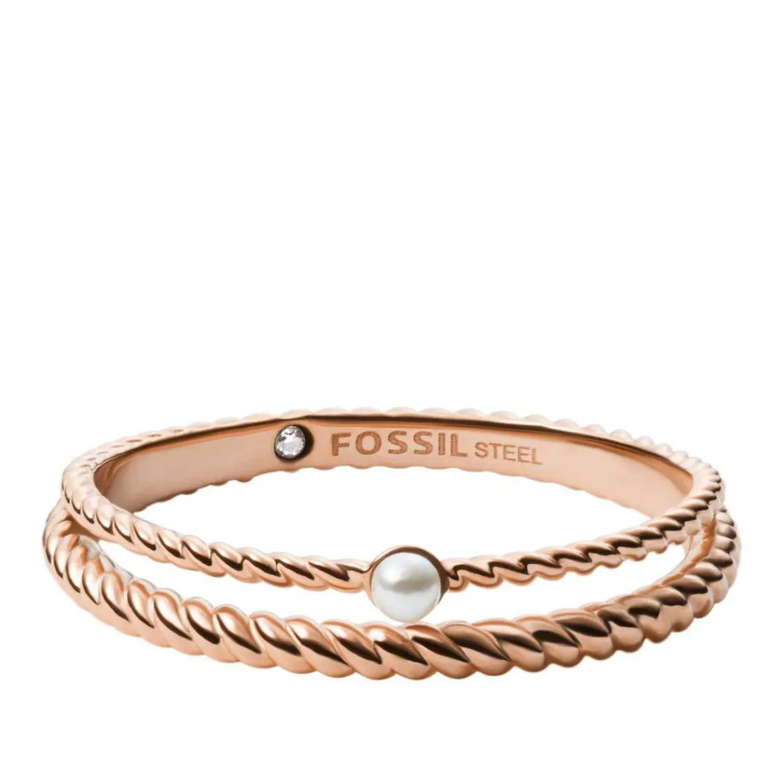 Fossil Bijoux Bague femme - JF03656791 Acier Doré Rose | Femme Bague