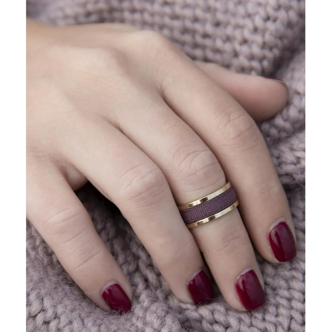 Les Interchangeables Bague femme - A48429 Bague Ruban 4mm | Femme Bague