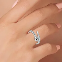 So Charm Bijoux Bague Femme So Charm - BD2366-ARGENT-DIAMANT - Bague Femme Serpent | Femme Bague