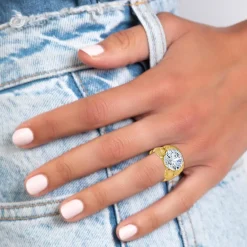 So Charm Bijoux Bague Femme So Charm - B3334-DORE-BLANC - Bague Femme Dorée | Femme Bague