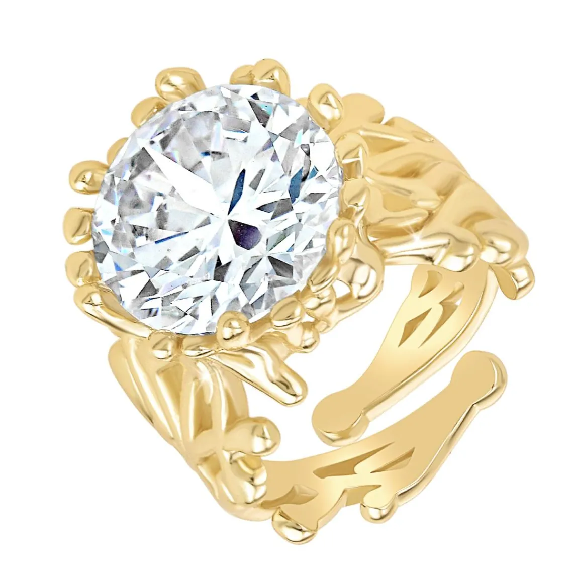 So Charm Bijoux Bague Femme So Charm - B3333-DORE-BLANC - Bague Femme Dorée | Femme Bague