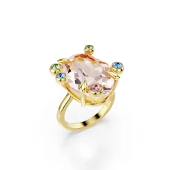 Swarovski Bijoux Bague Femme Swarovski Gema - 570581 Plaqué Or Multicolore | Femme Bague