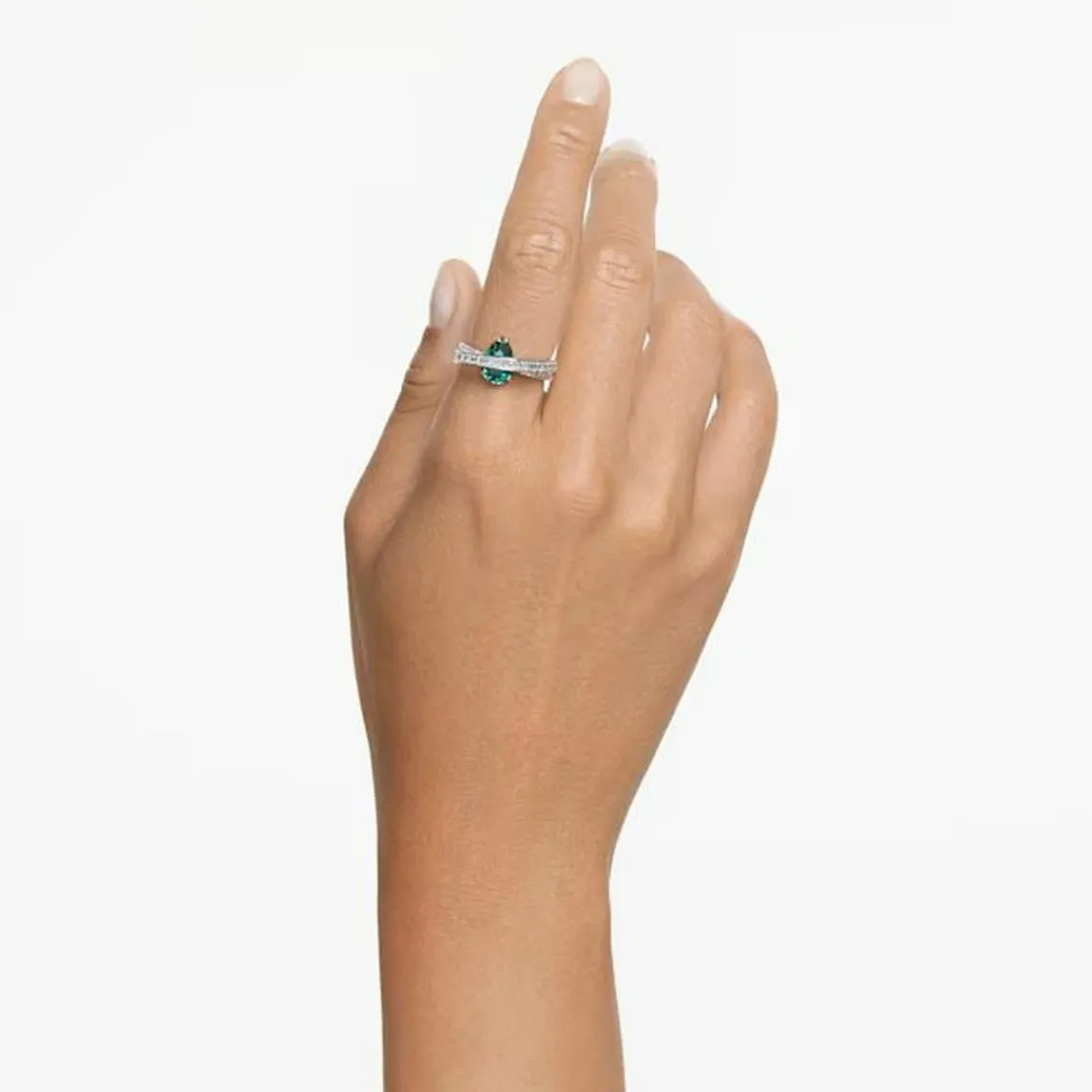 Swarovski Bijoux bague femme Swarovski Hyperbola 566536 - Vert Argent | Femme Bague