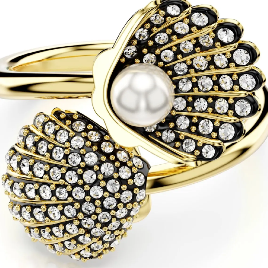 Swarovski Bijoux Bague femme Swarovski Idyllia F Shell Double - 568395 doré | Femme Bague