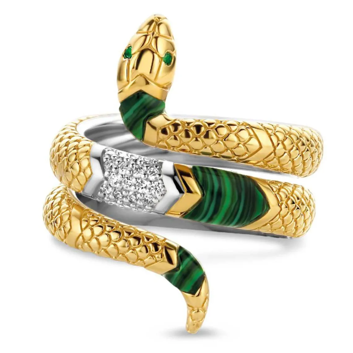 Ti Sento Bague fille Bijoux 12203EM-54 - Malachite lights | Femme Bague