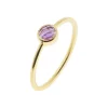 Sloya Bague Gemia En Pierre Améthyste Plaqué Or | Femme Bague