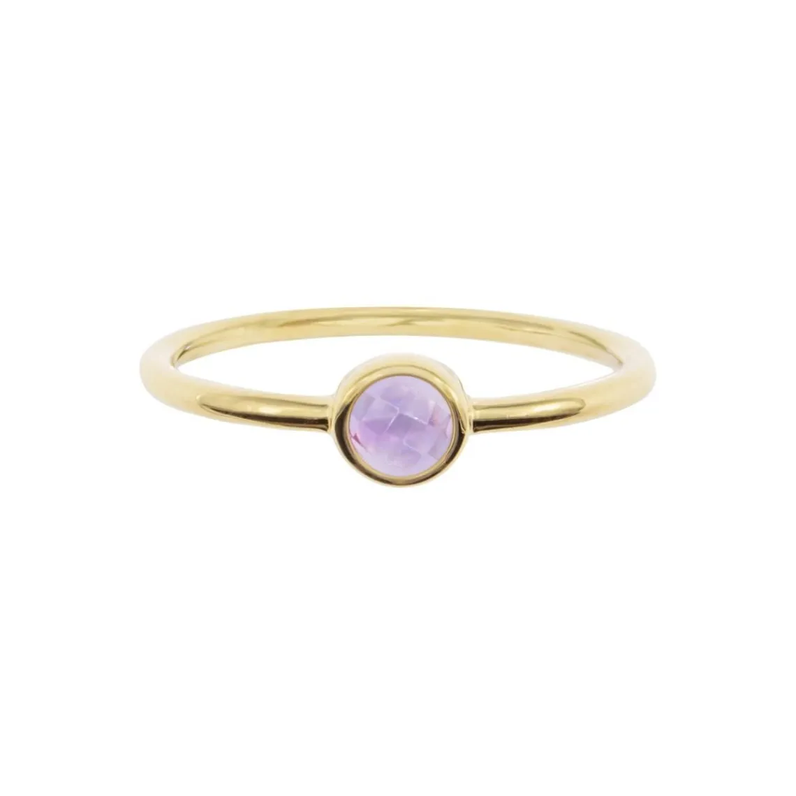 Sloya Bague Gemia En Pierre Améthyste Plaqué Or | Femme Bague