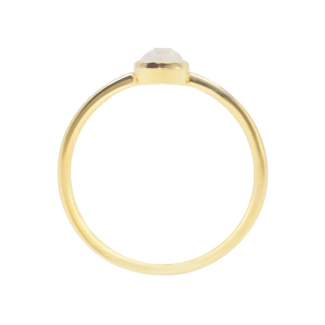 Sloya Bague Gemia En Pierre De Lune Plaqué Or | Femme Bague