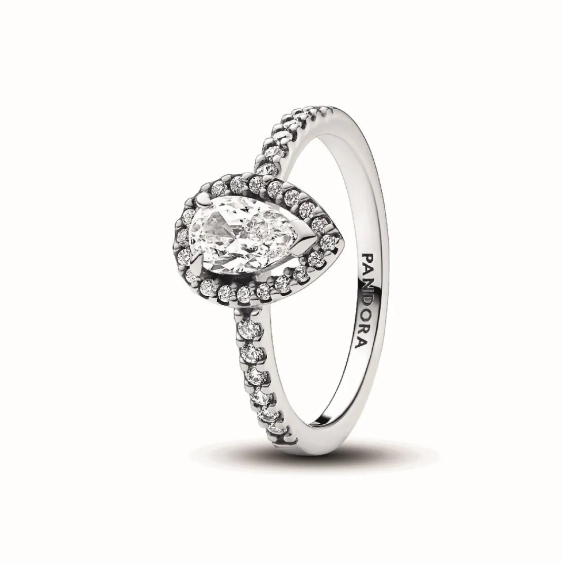 Pandora Bague Halo Poire Scintillant Argent | Femme Bague