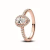 Pandora Bague Halo Poire Scintillant Rose | Femme Bague