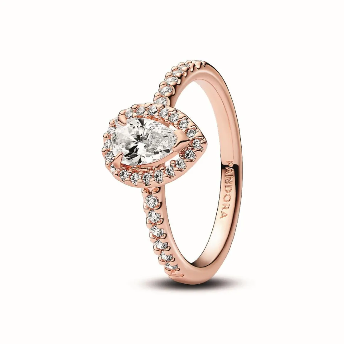 Pandora Bague Halo Poire Scintillant Rose | Femme Bague