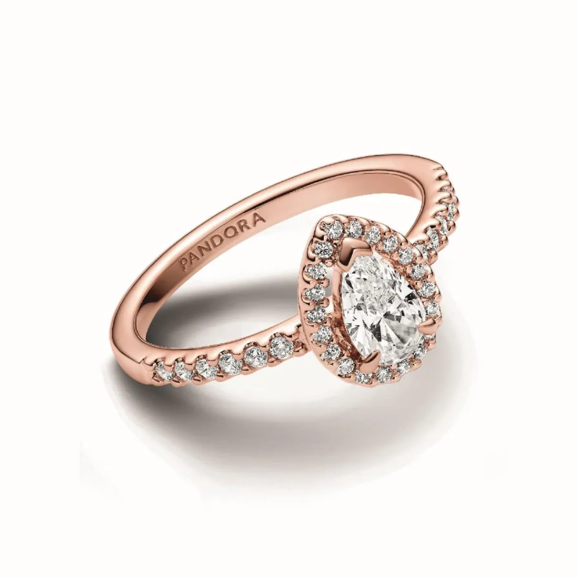 Pandora Bague Halo Poire Scintillant Rose | Femme Bague