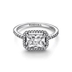 Pandora Bague Halo Rectangulaire Scintillant - Timeless | Femme Bague