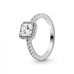 Pandora Bague Halo Scintillant Carré Timeless | Femme Bague