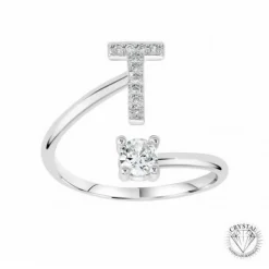 Athème Bague Initale T Femme B2804-T - Métal Argent | Femme Bague