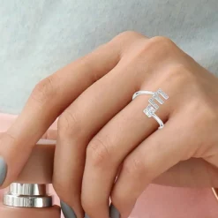 Athème Bague initiale E Femme B2804-E - Métal Argent | Femme Bague
