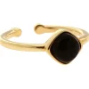 Kosma Paris Bague Kosma Ella BRSL0438-OR - Métal Doré Jaune & Onyx Noir Femme | Femme Bague
