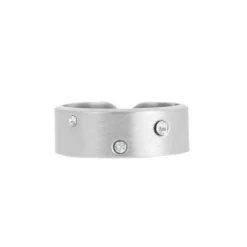 Les Interchangeables Bague A59137 - Brossée Strasse Palladium Femme | Femme Bague